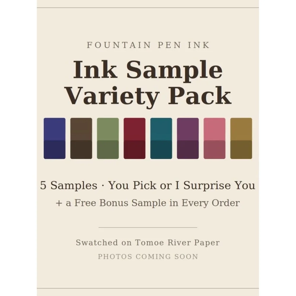 Fountain Pen Ink Sample Variety Pack - 5 Samples + Bonus - Rare Ink Sailor Oster
